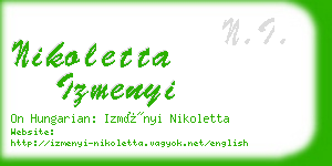 nikoletta izmenyi business card